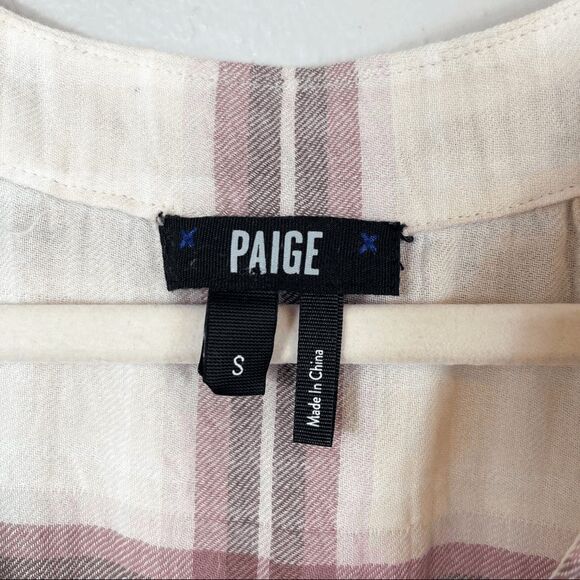 PAIGE Baylee Top Pink/Purple Cropped Dolan Sleeve Blouse w/Tie Front Size Small - Picture 5 of 11